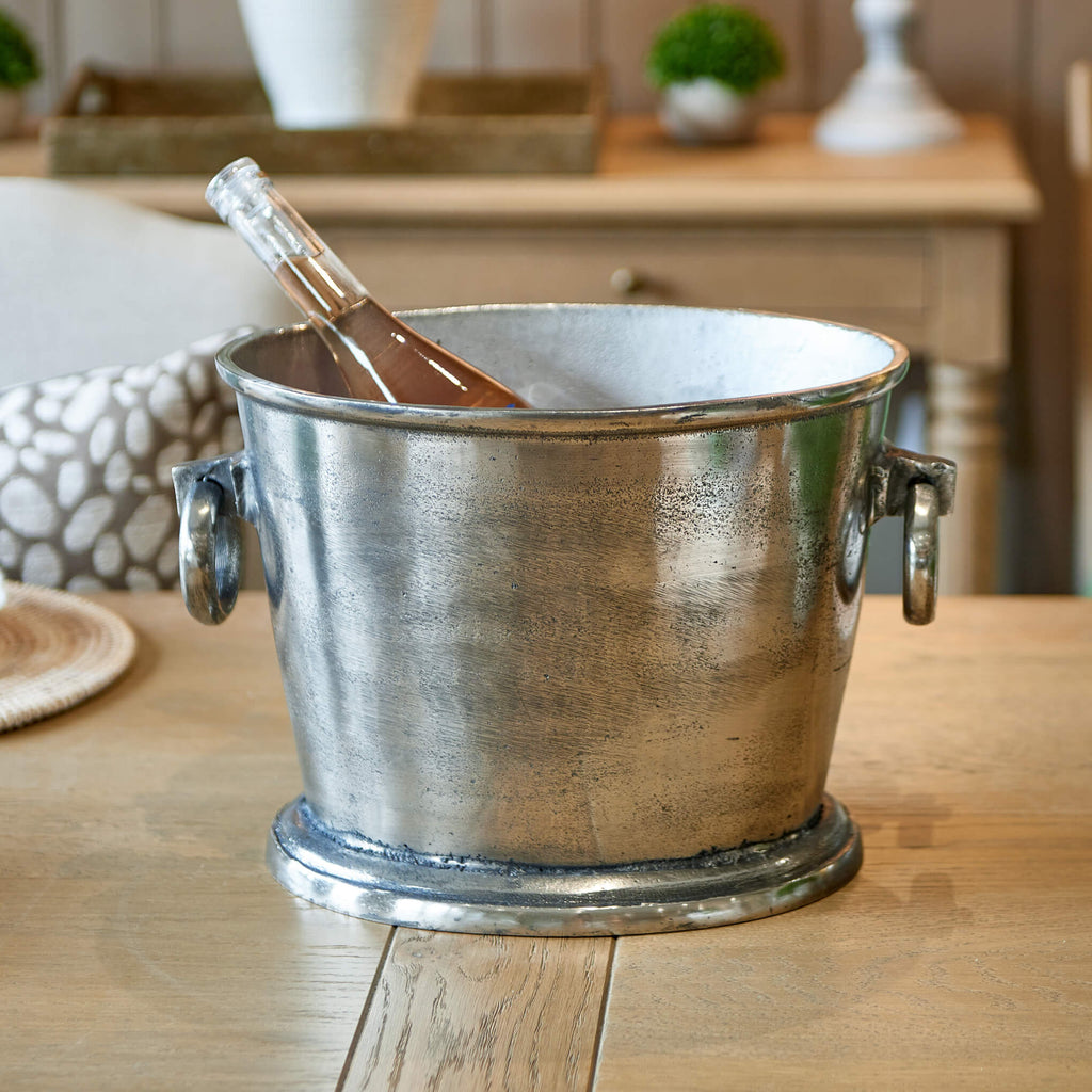 Antiqued Silver Champagne Bucket