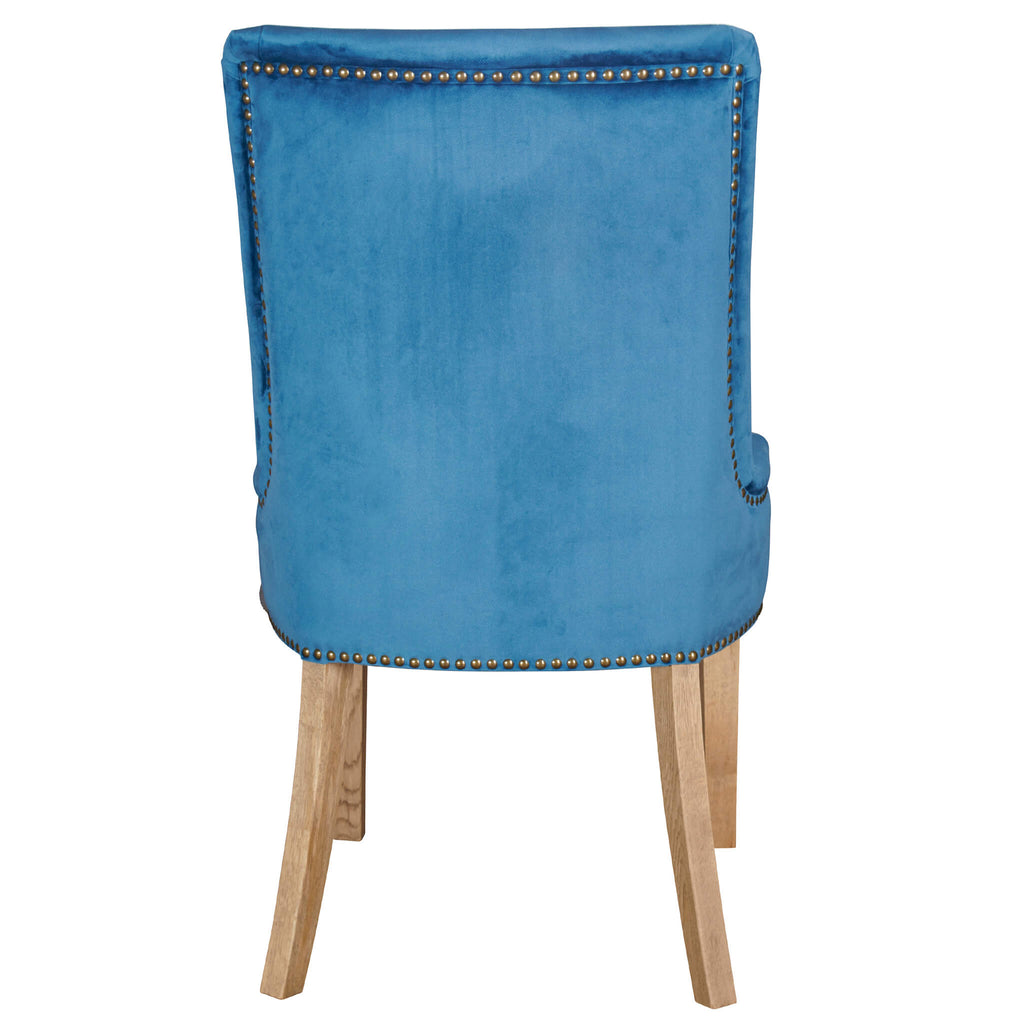 Hamilton dining chair in royal blue velvet rear view