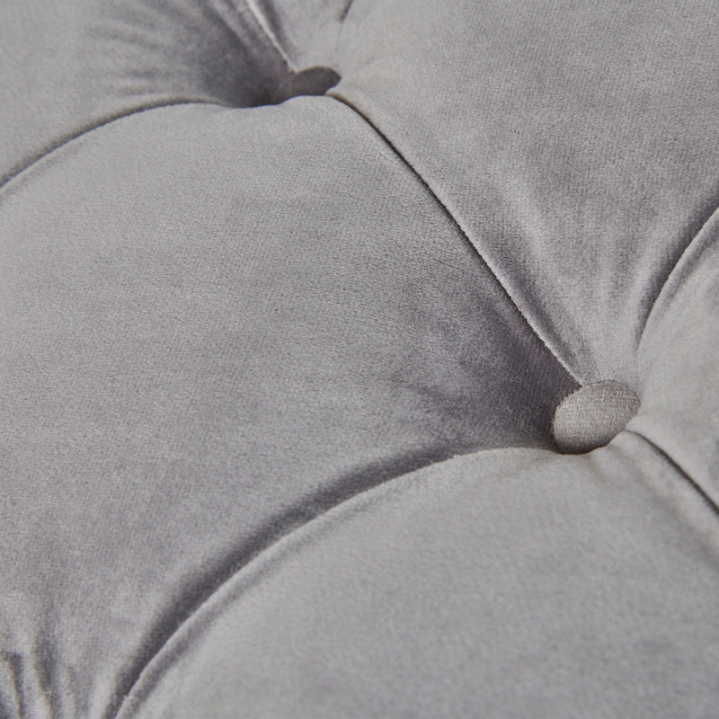 Upholstered Petit Royal Ottoman Coffee Table in Grey Velvet