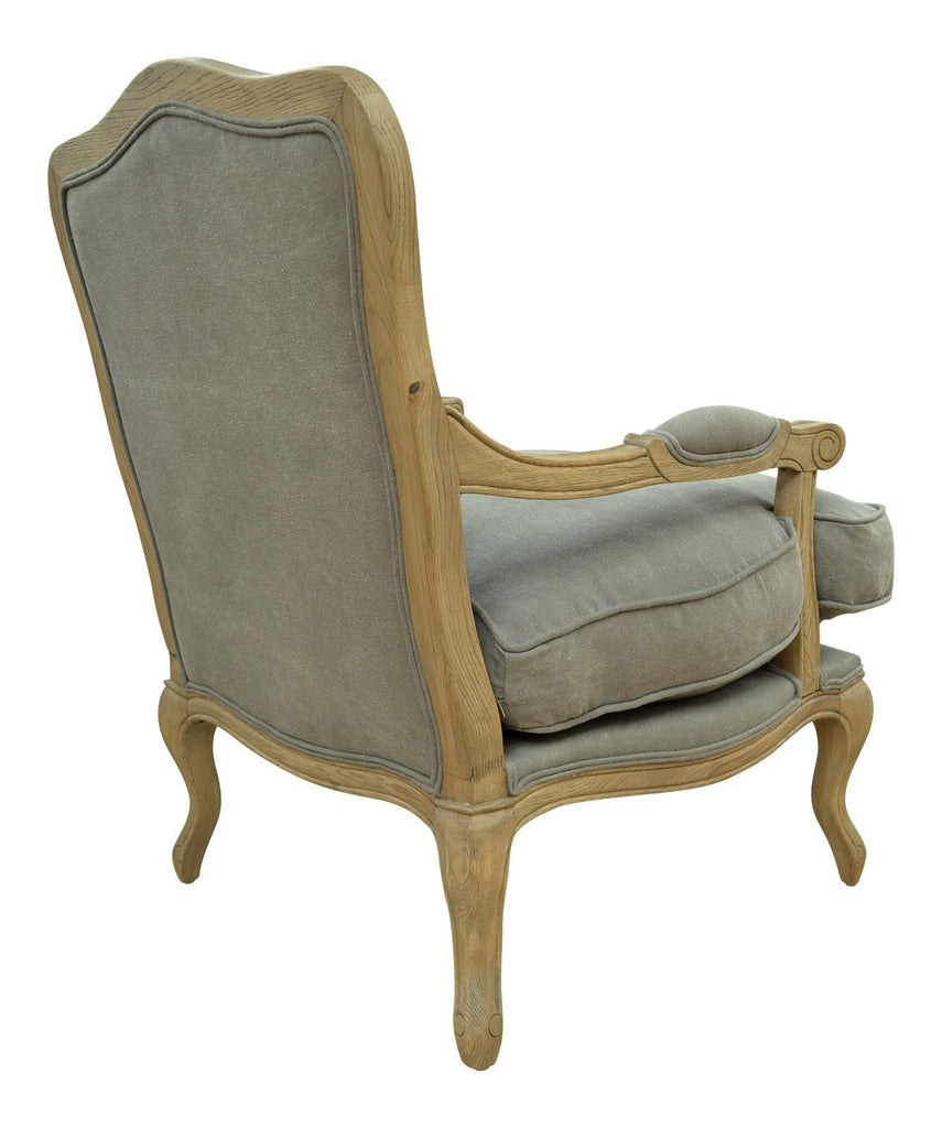 Occasional Chair - French Style Louis Chair Solid Oak - Dove Grey