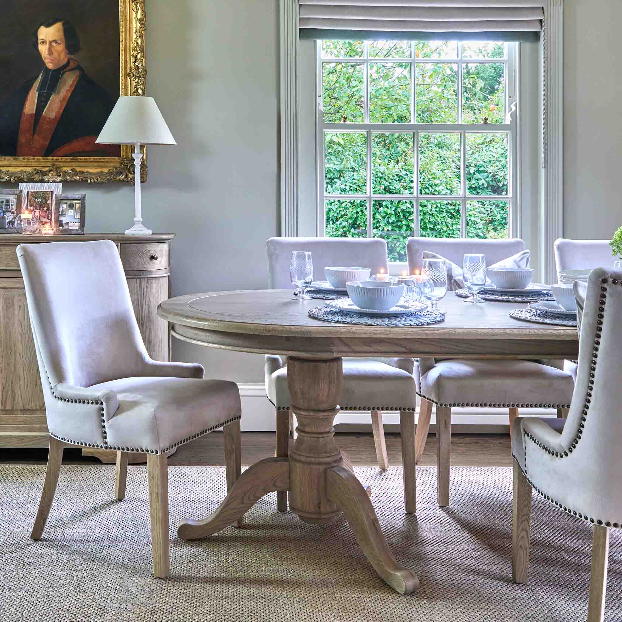 Hamilton Dining Chair - Oatmeal Velvet | Velvet Upholstered Dining – La ...