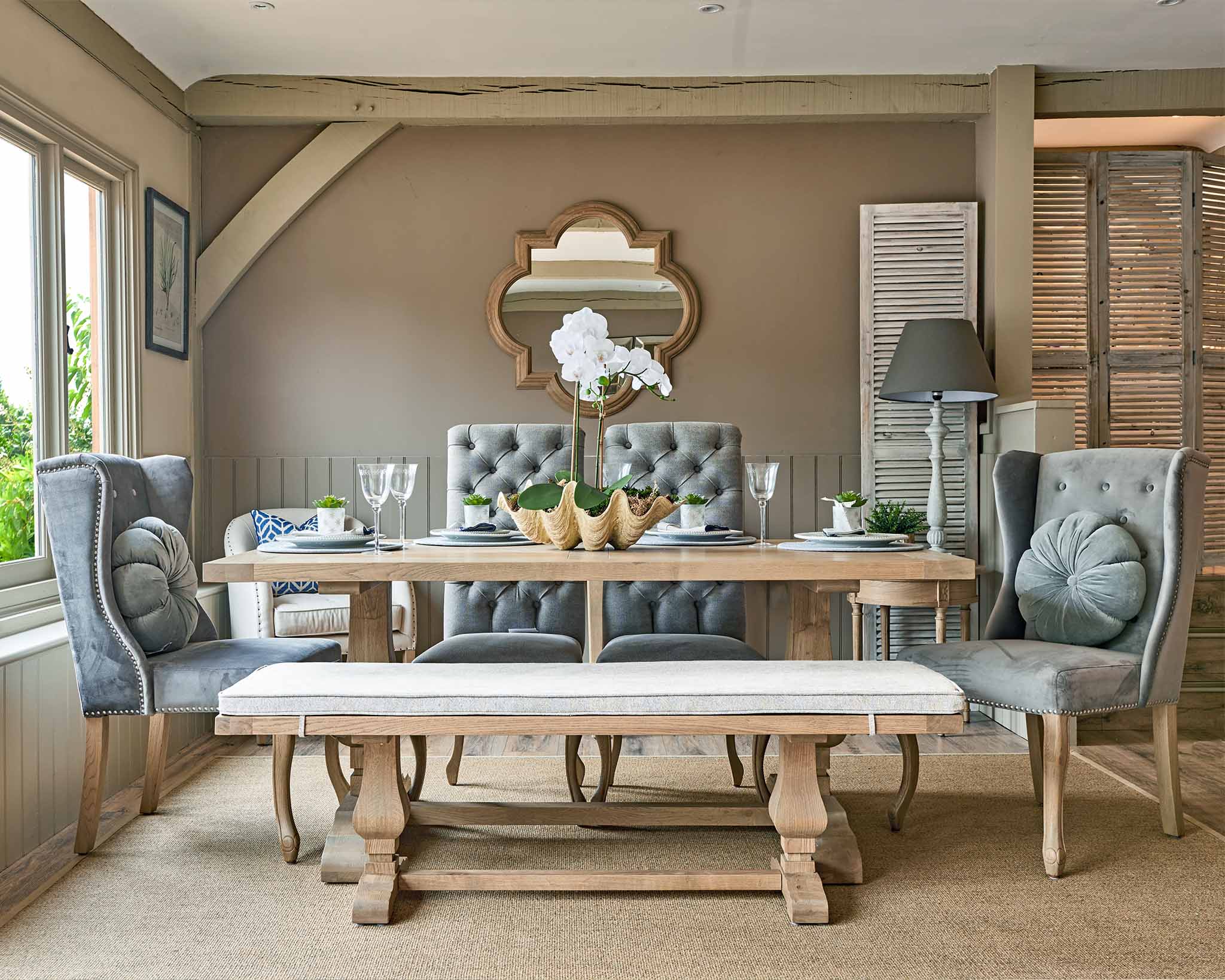 Weathered Oak Dining Bench | Weathered Oak Bench Seat | LRI – La ...