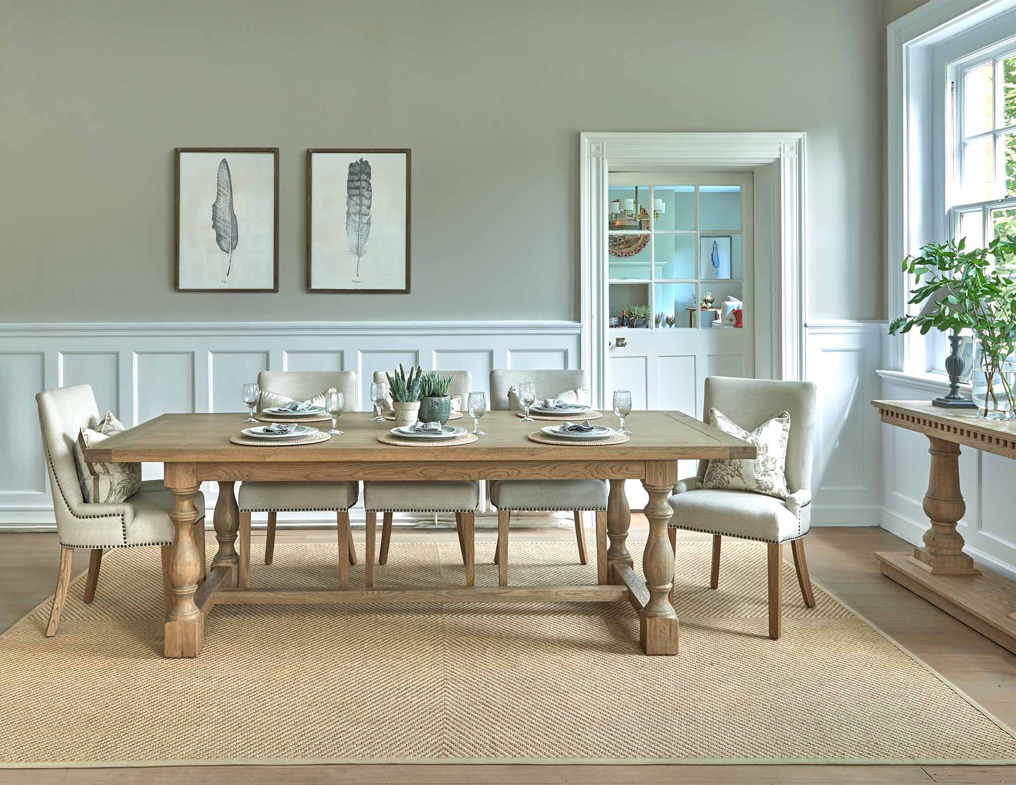 Large Refectory Style Dining Table Montague Weathered Oak Table La large-refectory-style-dining-table-montague-weathered-oak-table-la