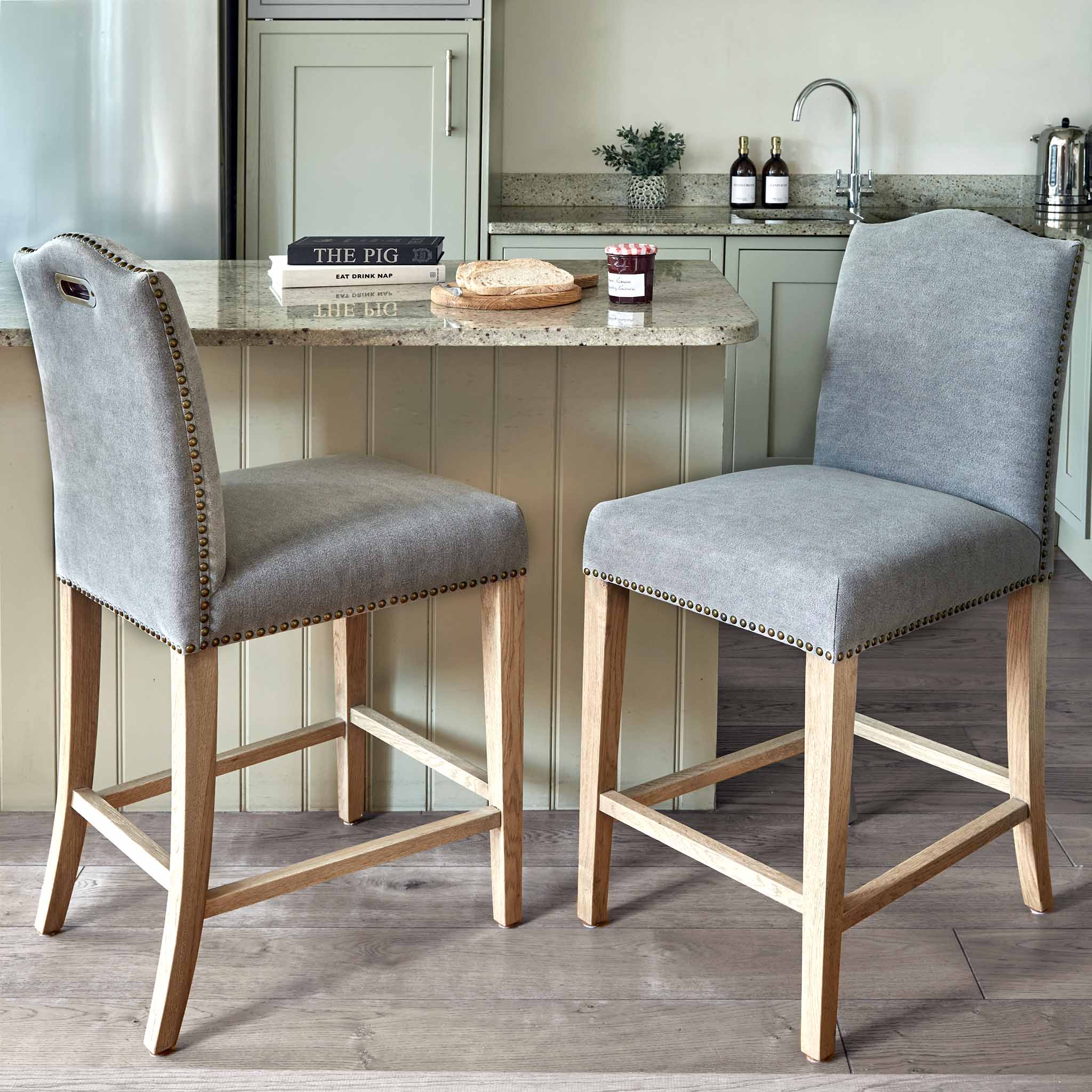 Portman Bar Stool Dove Grey Luxury Bar Stools UK – La Residence
