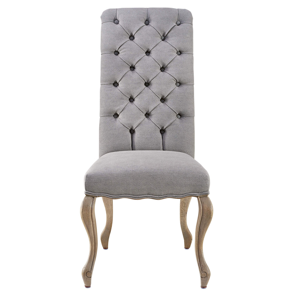 Grey Upholstered Burford Dining Chair In Dove Grey Linen