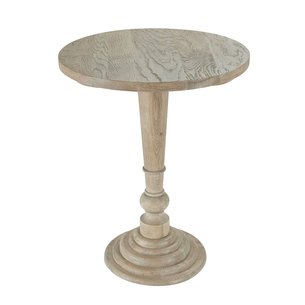 The Brompton Round Side Table In Weathered Oak