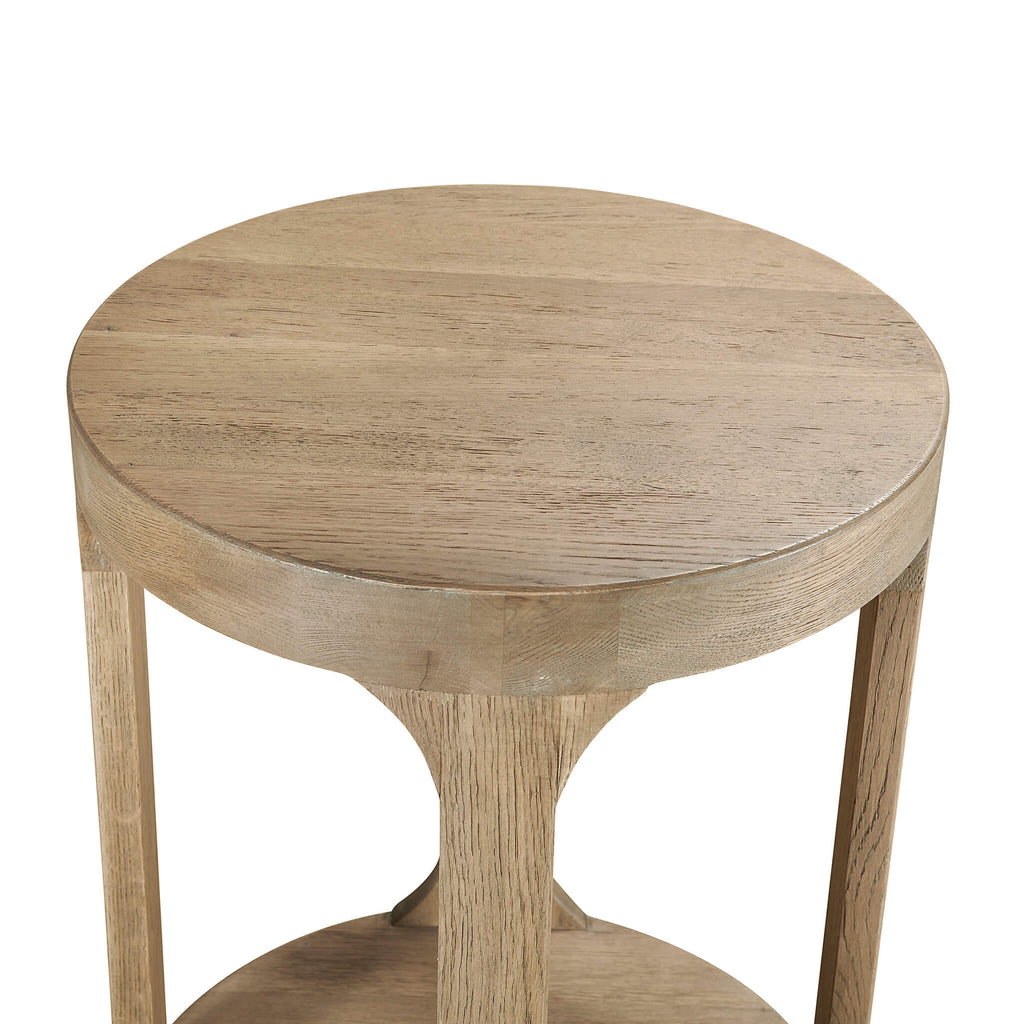 Compton Round Weathered Oak Side Table