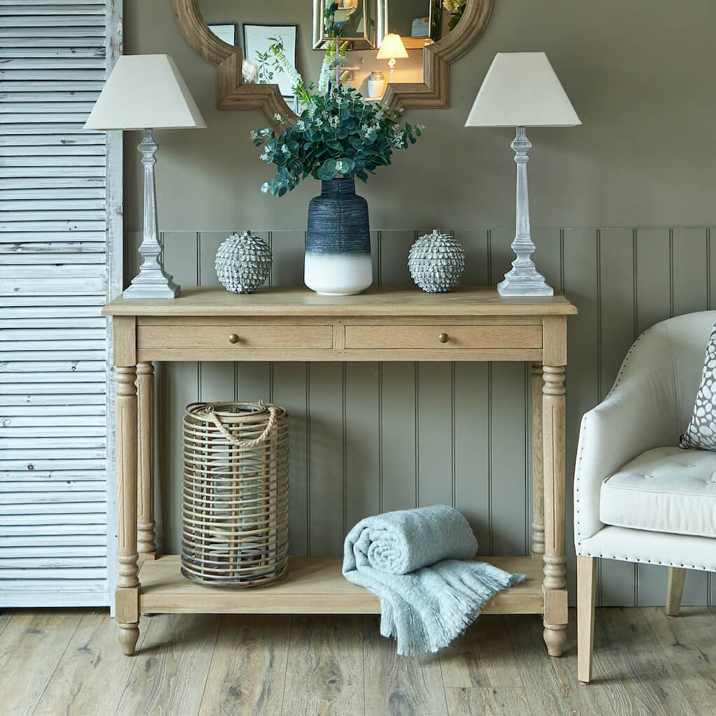 Clifton weathered oak console table