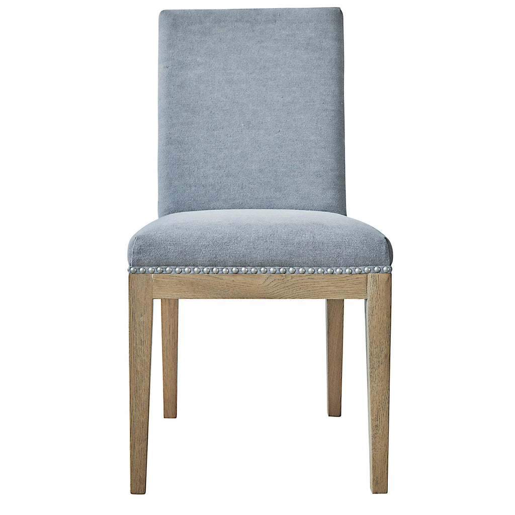 Devonshire dining chair in dove grey front view