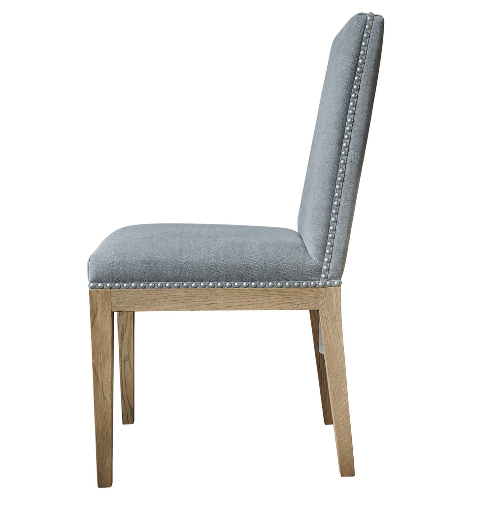 Devonshire dining chair in dove grey side view