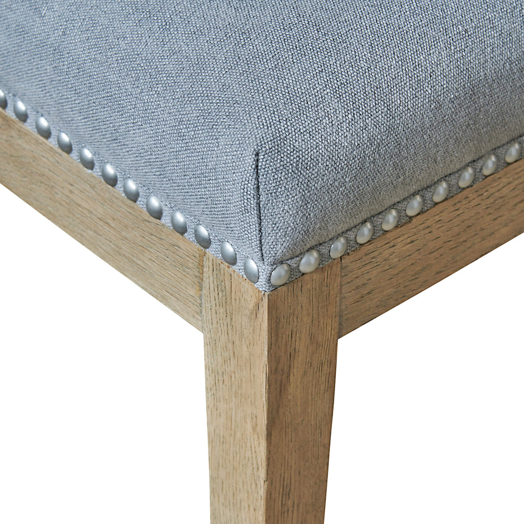 Devonshire dining chair in dove grey upholstery detail