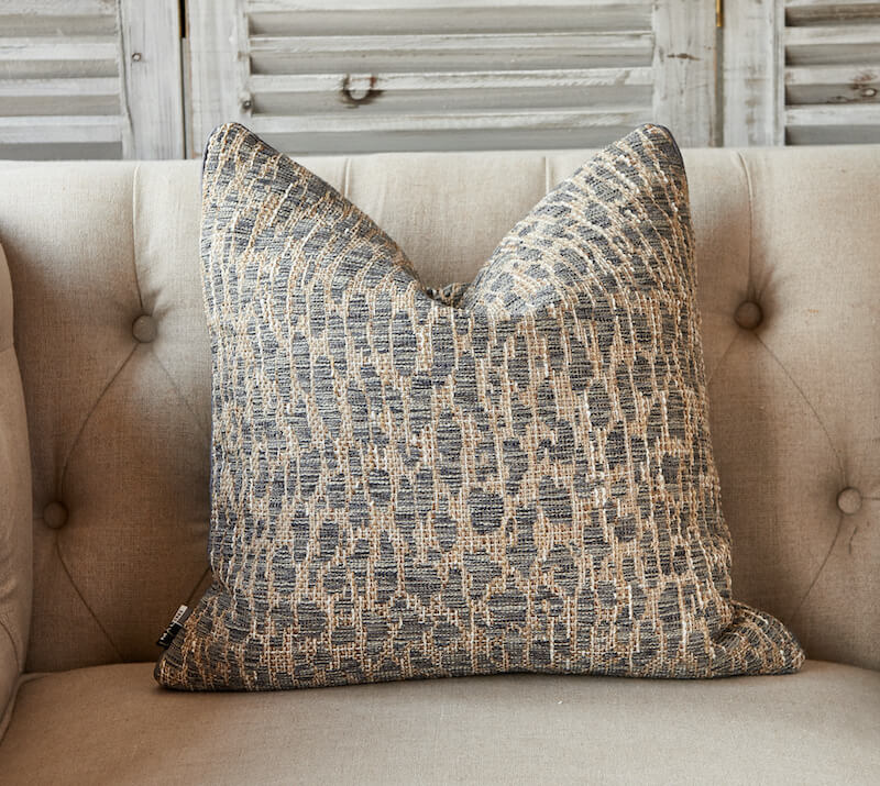 Grey leopard print cushion