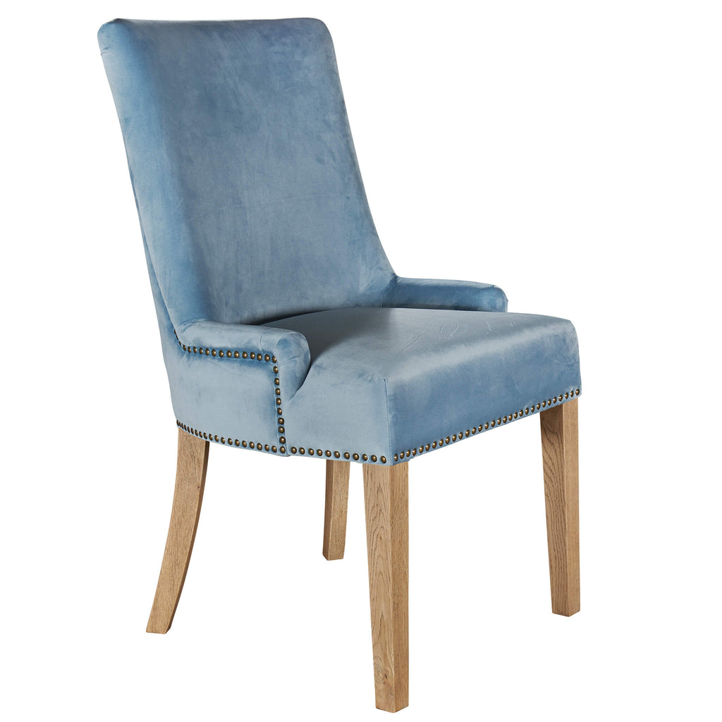 Hamilton dining chair in pale blue velvet