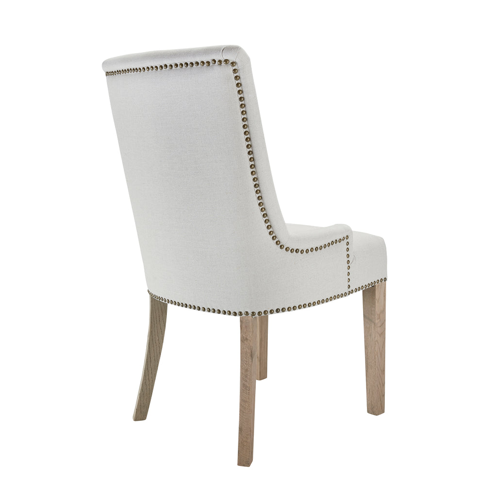 Hamilton dining chair in oatmeal back view