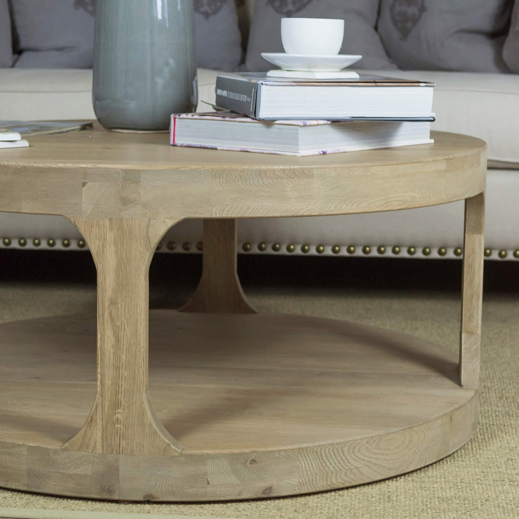 Compton Weathered Oak Round Coffee Table