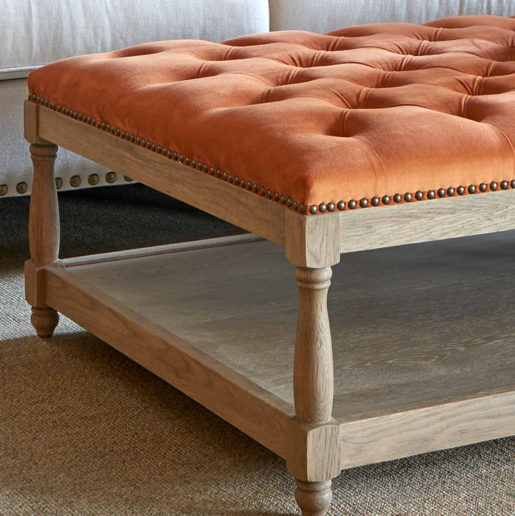 Rust Colored Ottoman Upholstered Petit Royale Ottoman - Rust Velvet | Velvet Ottoman UK – La ...