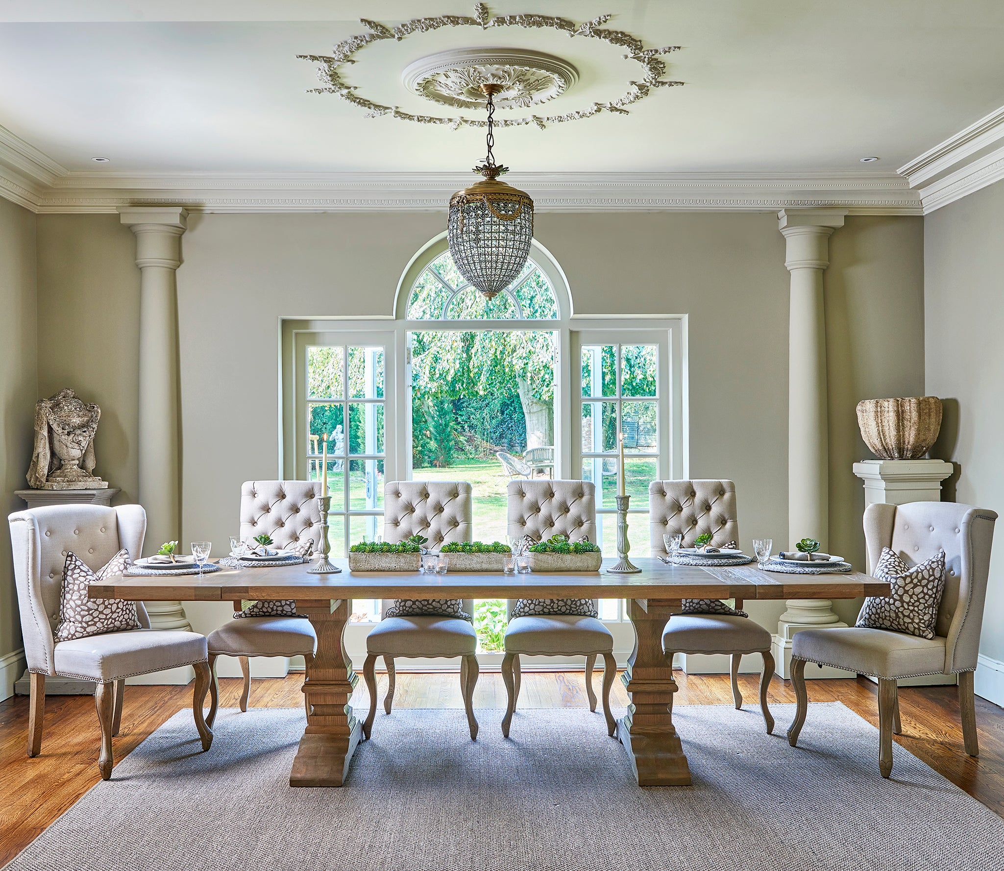 Upholstered Dining Chair In Oatmeal Linen | Burford Dining Chair UK ...